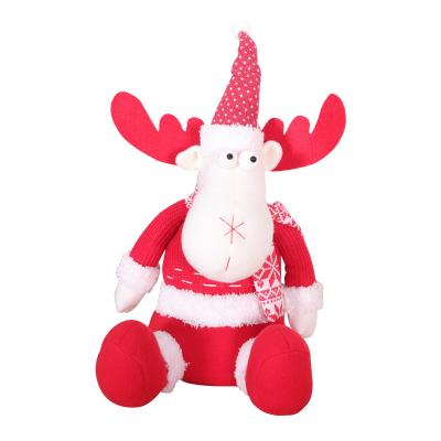 China Fabric Wholesale Santa Claus Doll Elk Plush Toy DIY Christmas Decorative Small Sitting Doll Gift for sale