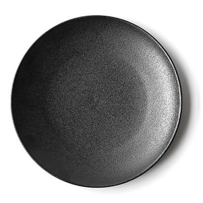 China 16 Inch Viable Nordic Ceramic Dish For Hotel Porcelain Dish Matte Black Seafood Platter Dish for sale