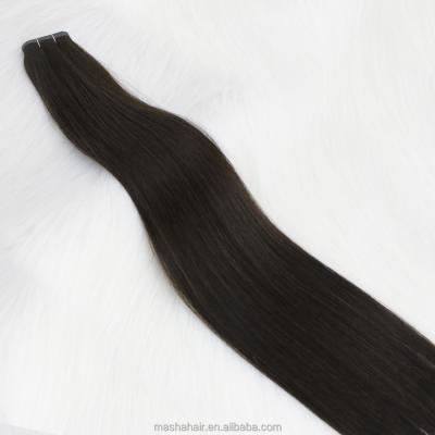 China PU Skin Hair Seamless Double Weft Hair Weft Invisible Pulled 100% Russian Hair Weft for sale