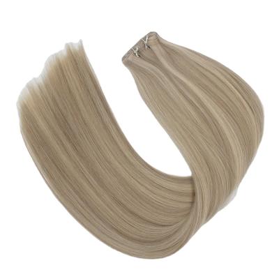 China New Hair Product 100% Russian Hair Colored PU Weft Hair for sale