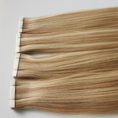 China Pano Silky Straight Color Invisible Wave Tape In Hair Extensions Remy Human Hair Full Cuticle for sale