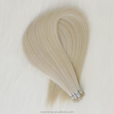 China Silky Straight Wave Color Silver Remy Human Hair Full Cuticle Handtied Wefts for sale