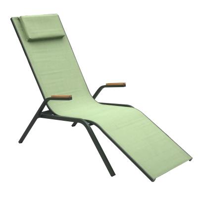 China Modern Garden Sun Loungers Folding Pool Bed S Shape Aluminum Sun Sofa 2 Piece Set for sale