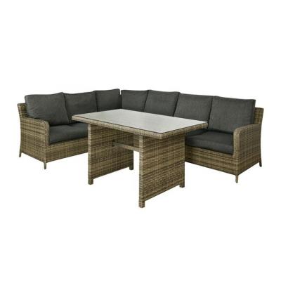 China Outdoor Garden Sofa 3Pcs Rattan Corner Sofa Garden Corner Sofa With Table for sale