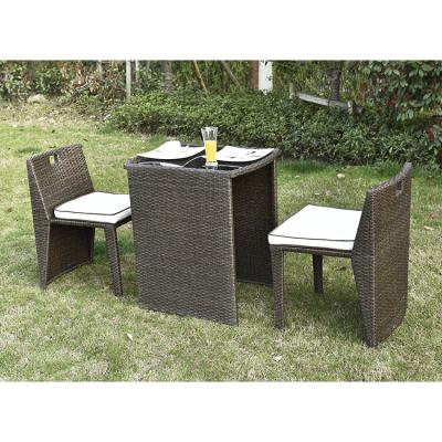 China Modern Simple Outdoor Rattan Furniture Sale Rattan Garden Furniture Wicker Garden Bistro Sets UNLeisure Balcony Sets 3pcs for sale