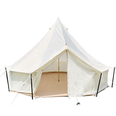 China Straight Tie Type Hot Sale Cotton Canvas Bell Tent Waterproof Wind Resistant For Family Party Picnic for sale