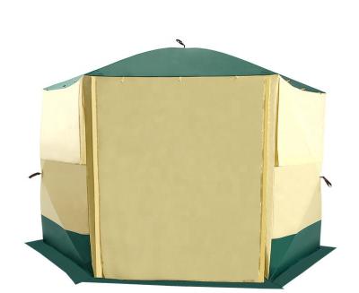 China Extended type 2021 hot sale easy installation waterproof foldable hot sale gazebo hunting tent six sides for sale