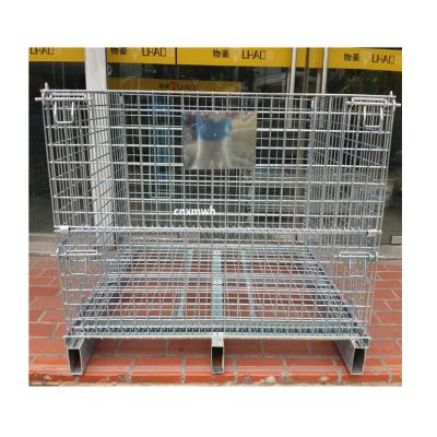 China Industrial Corrosion Protection Wire Mesh Folding Cage Metal Pallet In Racking System for sale