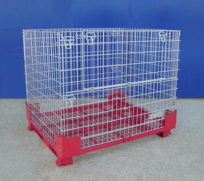 China Heavy Duty Steel Material Handling Wire Mesh Metal Pallet Cage For Warehouse Material Handling for sale