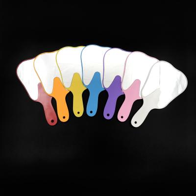 China Plastic Material Manufacturers Hot Selling Dental Plastic Material Handle White Tooth Shaped Mirror for sale