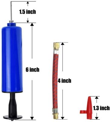 China Sports Balls& Custom Logo Soccer Ball Pump Inflatable Toy 6 Inch Mini Hand Pump With Steel Blue Needle for sale