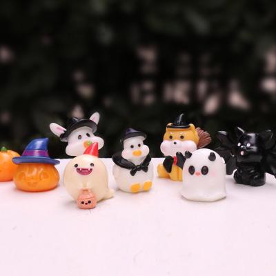 China Europe Halloween Accessories Ghost Pumpkin Resin Figurines Dolhouse Mini Greenhouse Miniature Ornament Toy Gift DIY Supplies Room Decor for sale