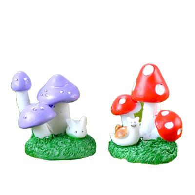 China Europe Doll For Home Ornament Moss Terrarium Potted Figurines Craft Miniature Mushroom Resin Mystery Box Garden Statue Decor for sale