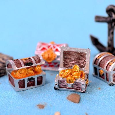 China Small China Treasure Chest Box Resin Craft Artificial Fairy Garden Miniature Nautical Sculpture Statue,Vintage Home Decor Kids Toy for sale