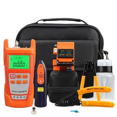 China FTTH FTTH Fiber Optic Tool Kit With Fiber Optic Cleaver -70~+10dBm Power Meter Visual Fault Locator 5km for sale