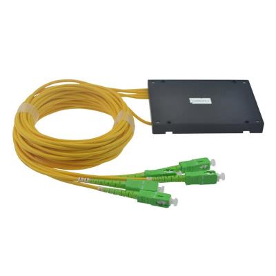 China FTTH Project Wholesale Price FTTH Simplex Single Mode SC 1X4 /APC Fiber Optic Splitter for sale