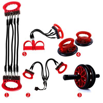 China 5-in-1 Core Burning Machine Fitness Jump Rope Hand Gripper Pump Bar Knee Pad Knee Pad Wheel Roller Multi Functional Abdominal Kit for sale