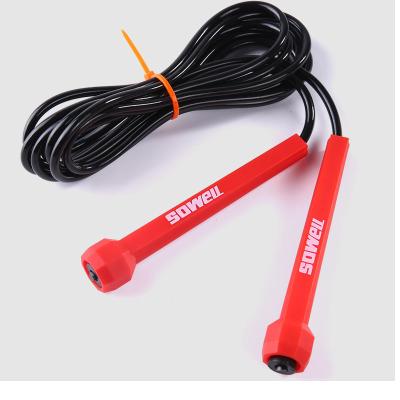 China Adjustable Rope Professional Adjustable Length PP Handle Speed ​​Custom Black/Red PVC Jump Rope for sale