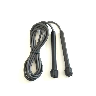 China Length Adjustable Hot Fitness Rope Speed ​​Jump Rope PVC Black Rope Can Be Custom Logo pp Handle Jump Rope for sale