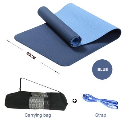 China TAPE 2022 HOT SALE 183*61*0. 6CM double layer custom logo eco-friendly tape yoga mat with carry bag for sale