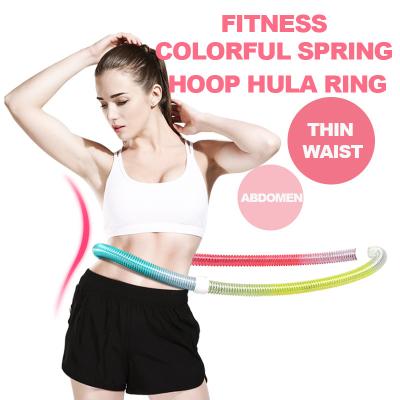 China Stain Resistant Can Be Put In Bag Used As HU La Ring Polynesian Dance Spring Sale Resistance Band Exercise Fitness Seven Colors Transparent Length Adjustable Circle for sale