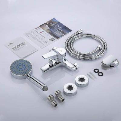 China Without Slide Bar Furniture Modern Bathroom Fitting Into The Wall Brass Shower Faucet Set for sale