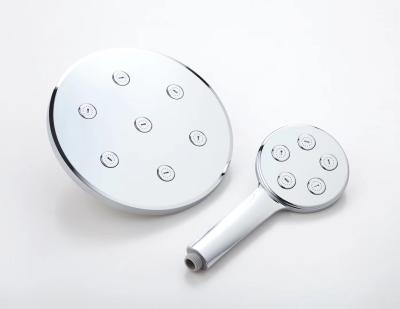 China Without Slide Bar Water Saving Shower Chrome ABS Plastic Hand And Shower Head Set for sale