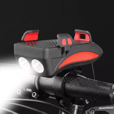 China Waterproof Structure Bike Light Bicycle Accessories Lights For Mountain Bike 4 In 1 Bike Front Handlebar Light Phone Holder Bike Lights Lamp Flashlight Bicycle Light With Power Bank for sale