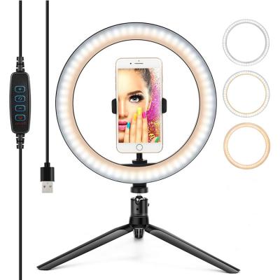 China Luz Tik Tok Led Circle Phone Ring Light For Smartphone Youtube Makeup Video Studio Tripod Fill Light 10