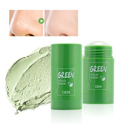 China Green Tea Musk Green Cleansing Stick Cleansing Clay Custom Logo Facial Face Organic Natural Green Mask Moisturizer Cosmetics Supplier for sale