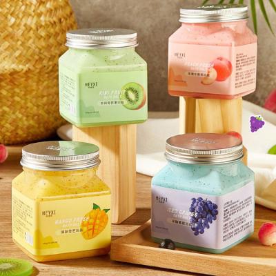 China Wholesale Korean Natural Exfoliator Body Care Cleanser Exfoliating Body Scrub Whitening Logo Fruit Body Scrub Custom Made for sale