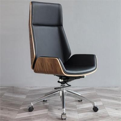 China (Size)Adjustable High Back Home Office Chairs, Office Black Leather Chair, Multifunctional Swivel Chair for sale