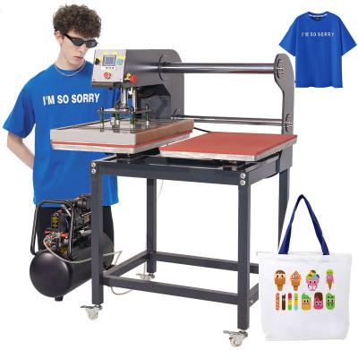 China Convenient Double station heat press dtf Automatic Heat Press Machines pressing clear picture t-shirt for sale