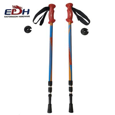 China Rubber exterior and plastic inside promotion 3 sections trekking poles alpenstocks carbon fiber outdoor walking hiking sticks for sale