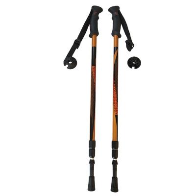 China Rubber Plastic Exterior And Inside Telescopic Aluminum Nordic Walking Hiking Trekking Pole 3 Section Poles for sale