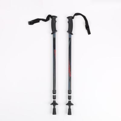 China Shockproof Ultralight Carbon Fiber Trekking Pole Nordic Telescopic Trekking Pole Non Slip Twist Lock Pole for sale