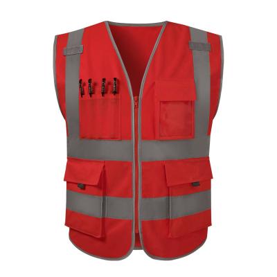 China Orange Class 2 High Visibility High Visibility Traffic Vests Safety Reflective Vest Warn Vest for sale