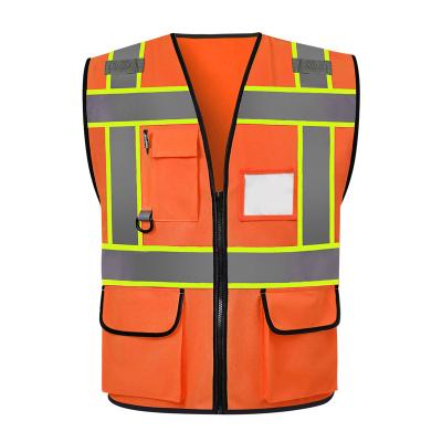 China High Visibility Hi Visibility Reflective Vest With 2 Pockets Outdoor Safety Vest Protector Safety Vest for sale