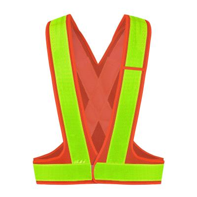 China High Visibility Jogging Away Safety Lightweight Adjustable High Elastic Band Reflective Jacket Motorcycle Walking Recycling Vest for sale