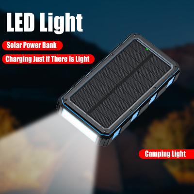 China Solar Panel Charging 20000mAh Solar Power Bank With Wireless Charging 5W Function for sale