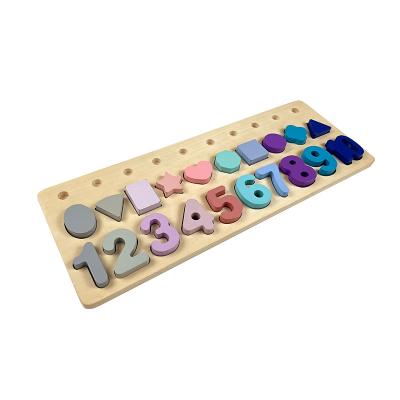 China Classic Toys Educational Wooden Best Selling Montesori Children For Kids Toy Wooden Number Play Game Educational Set Classic Bamboo for sale