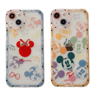 China Mickey Minnie Graffiti Avatar Cartoon Shockproof Anime Transparent Soft Back Cover For iPhone Xs 8 7 max plus Xr 11 pro 13 12 phone cases for sale