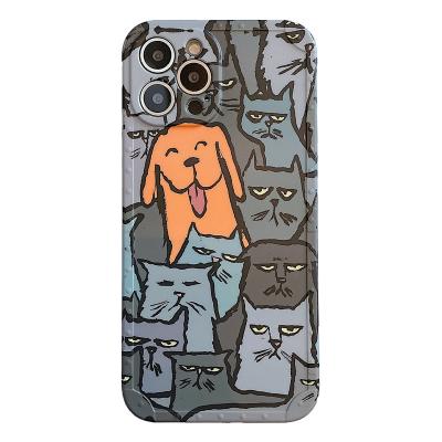 China Cute Cat Dog Trend Fashion Interesting Shockproof Phone Case For iPhone 11 11 pro 12 pro 7 8 Max Plus XS XR SE2 Back Cover for sale