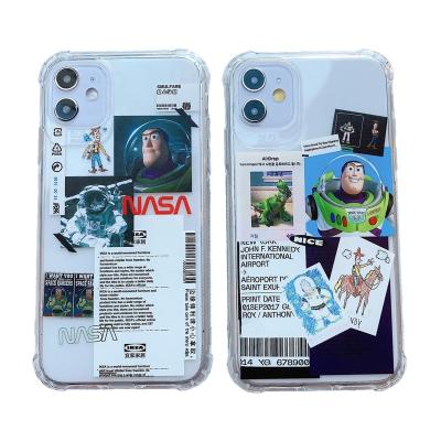 China Buzz Lightyear Astronaut Trend Fashion Transparent TPU Shockproof Soft Phone Case for 13 pro 13 pro 12 11 pro 7 8 XR Max Max Xs Max Cover for sale