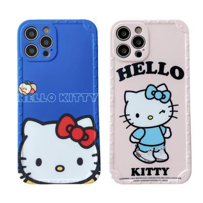 China Cute Shockproof Cartoon Hello Kitty Soft IMD For iPhone 11 11 pro 12 pro XR max max XS 7 8 max plus 12 woman Mini Back Cover Shell For for sale