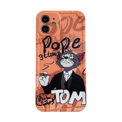 China Fashion Trend Tom Cat Soft IMD TPU Shockproof Cartoon For iPhone 11 12 pro 12 mini XR max Xs 8 max back cover 7 plus cell phone accessory for sale