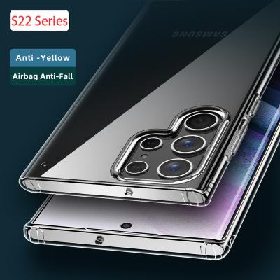 China High Quality Shockproof Ice Crystals Clear Transparent Shockproof Back Cover For Samsung Galaxy S22 Ultra Pro Mobile Phone Case S22+ Case for sale