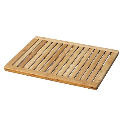 China Sustainable Wood Bathroom Wooden Bath Mat Anti Slip Shower Floor Bamboo Mat for sale