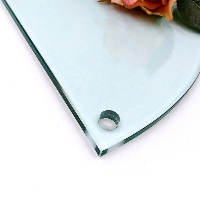 China Modern Bath 8inch 6mm 8mm Polished Edge Decorative Tempered Glass For Bathroom Corner Shelf for sale