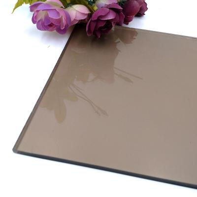 China High Light Transmittance All Toughened Brown 6mm Thick Bronze Color Tempered Glass For Door for sale